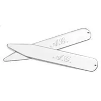 4x Personalised Name Gunmetal Collar Stays