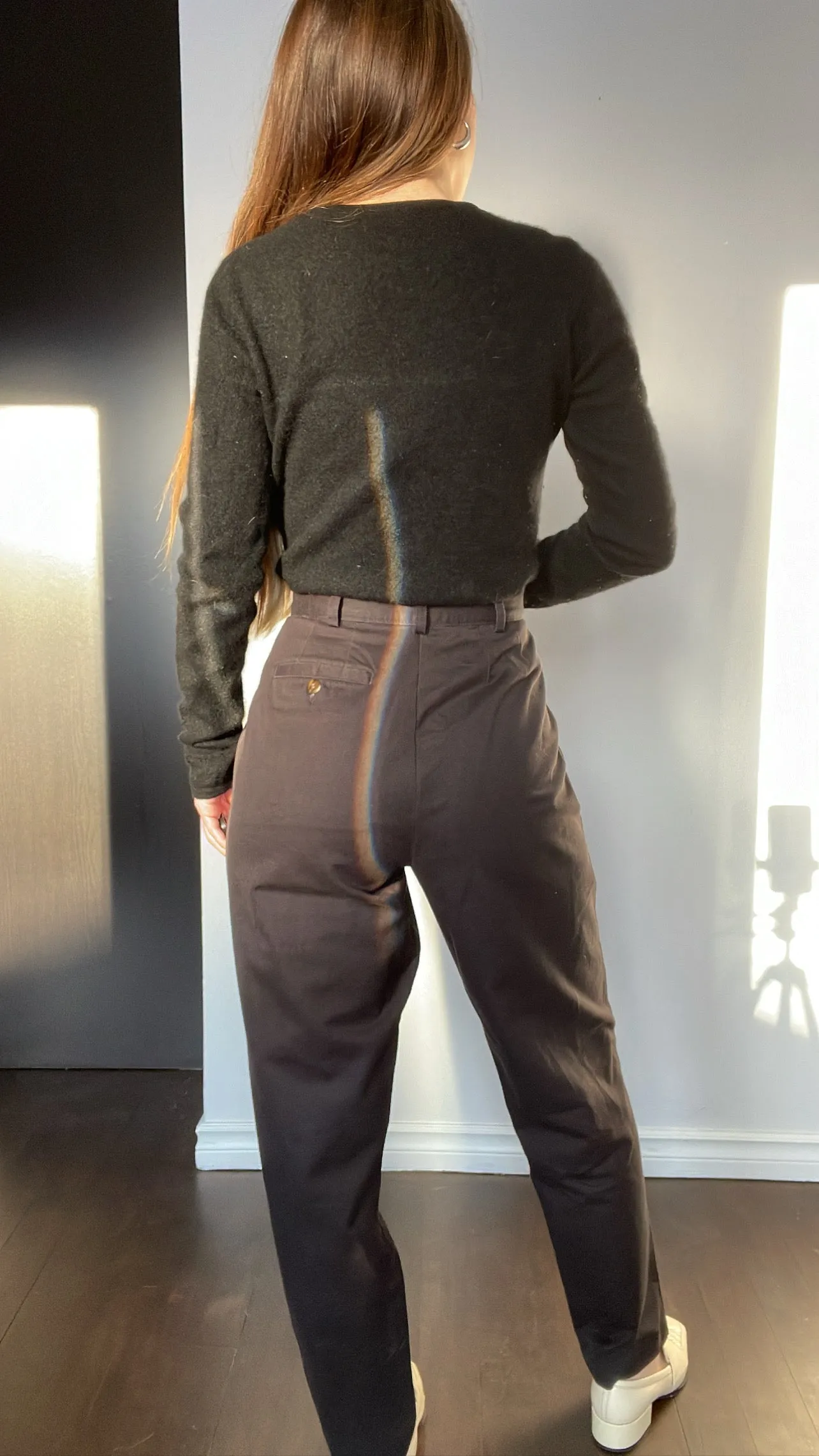 90s Black Highrise Chinos - 29/30