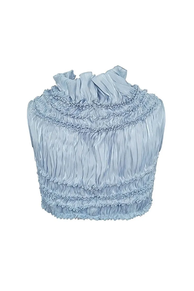 ADRIANA BLUE DRAPY SQUARE SHIBORI TOP