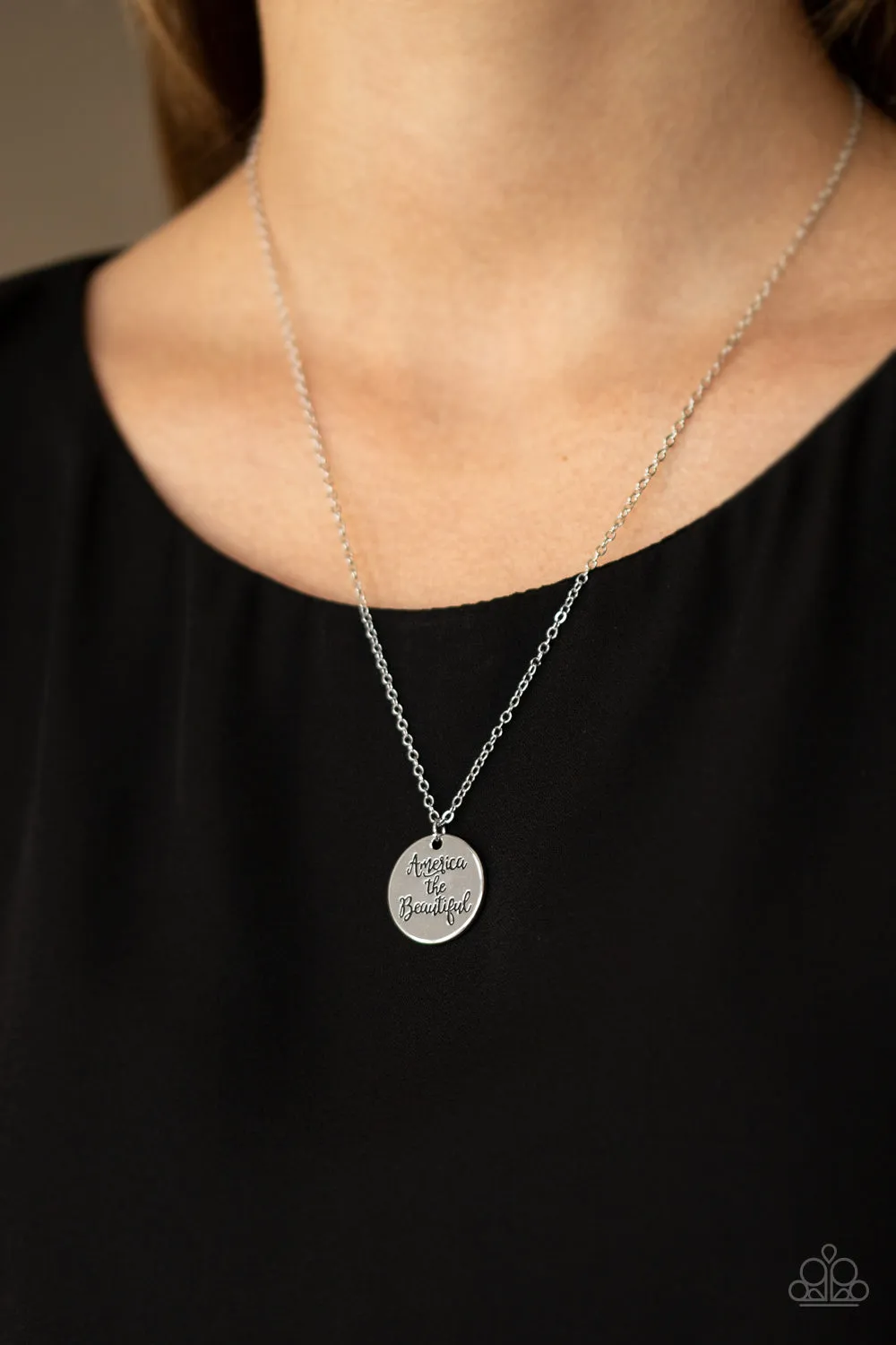 America The Beautiful - Silver Necklace - Paparazzi Accessories