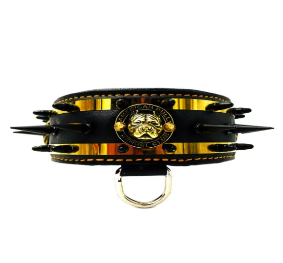 American Bully ''Spartan'' Spiked Leather Dog Collar