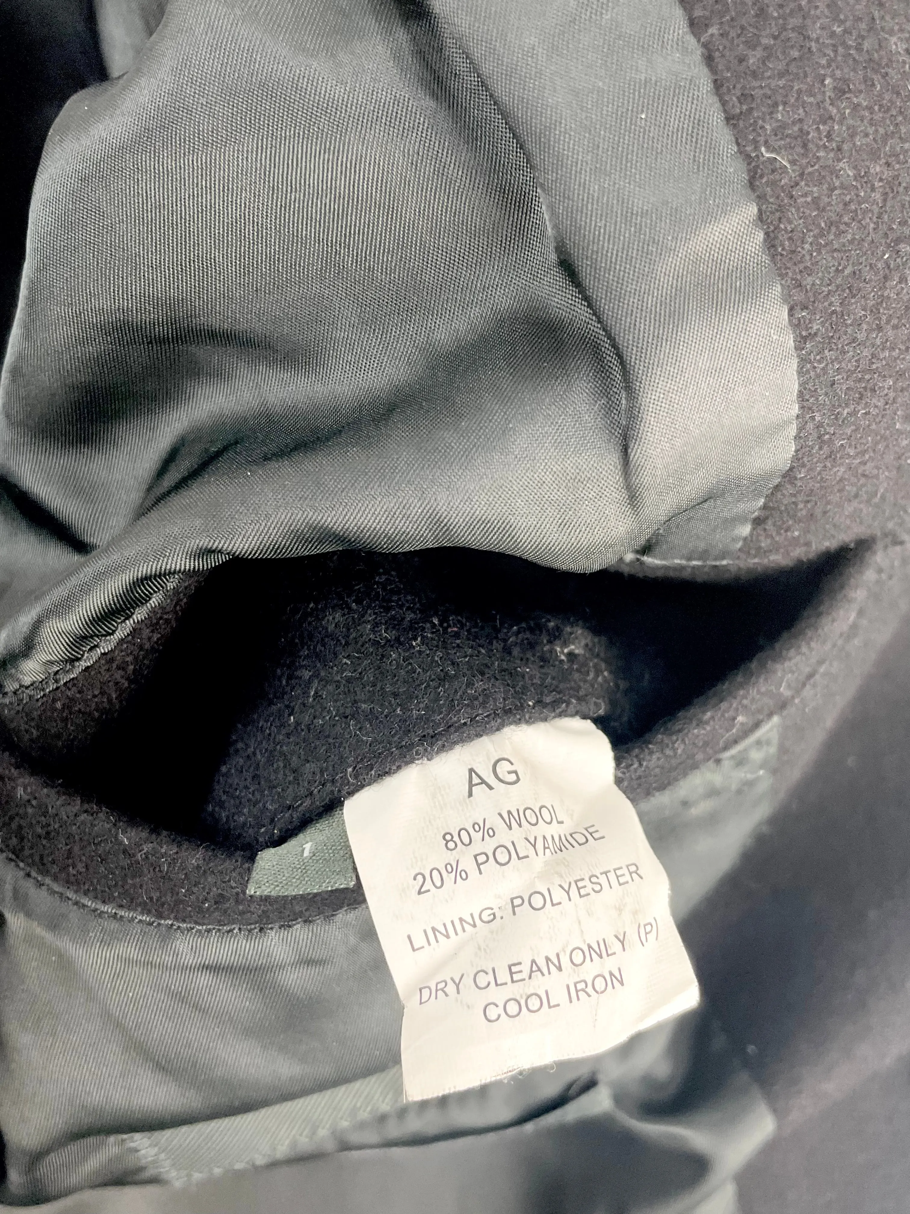 Arthur Galan Black Wool Blend Pea Coat - S