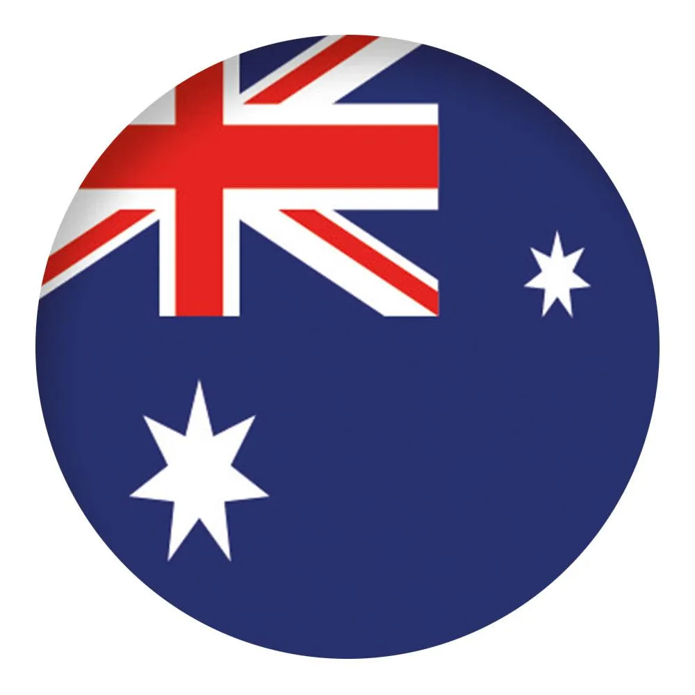 Australia Flag Flat Top Stick: Beechwood Shaft Pewter