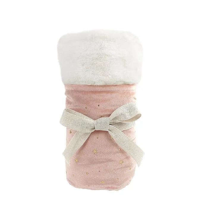 Baby Blanket | Celestial Star Faux Fur- Pink | Mon Ami Designs