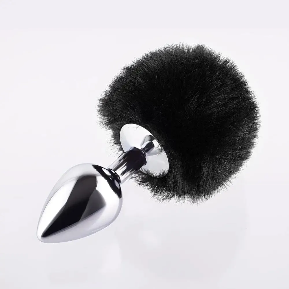 Black Bunny Tail Butt Plug