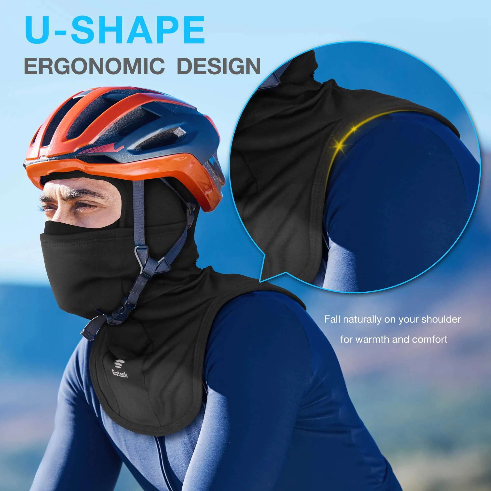 Botack Ski Mask for Men Women, Nose Opening Breathable Warm Balaclava Face Mask Windproof for Skiing Snowboarding Cycling