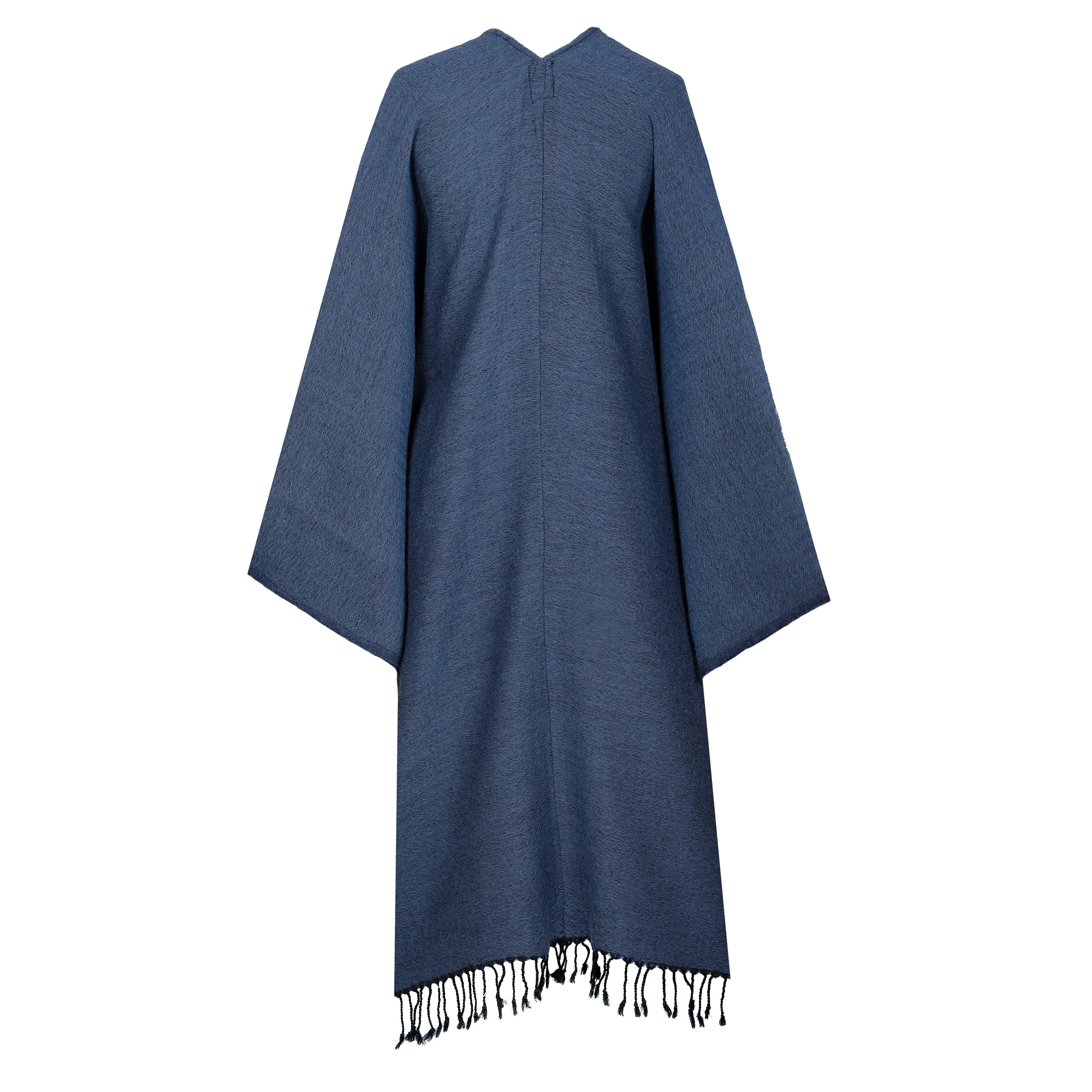 Buona Notte Blue Boiled Wool Kimono Coat Reversible