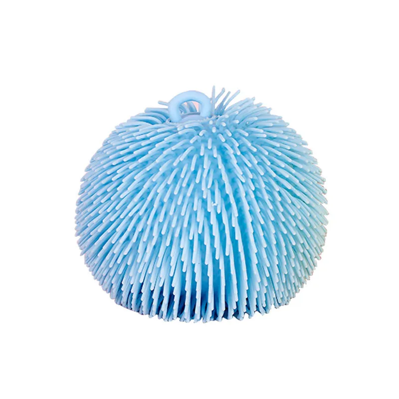 Children's Toy Cartoon Vent Macaron Color Hairy Ball Flash Luminous Ball Dense Hair Animal Head Large Caterpillar