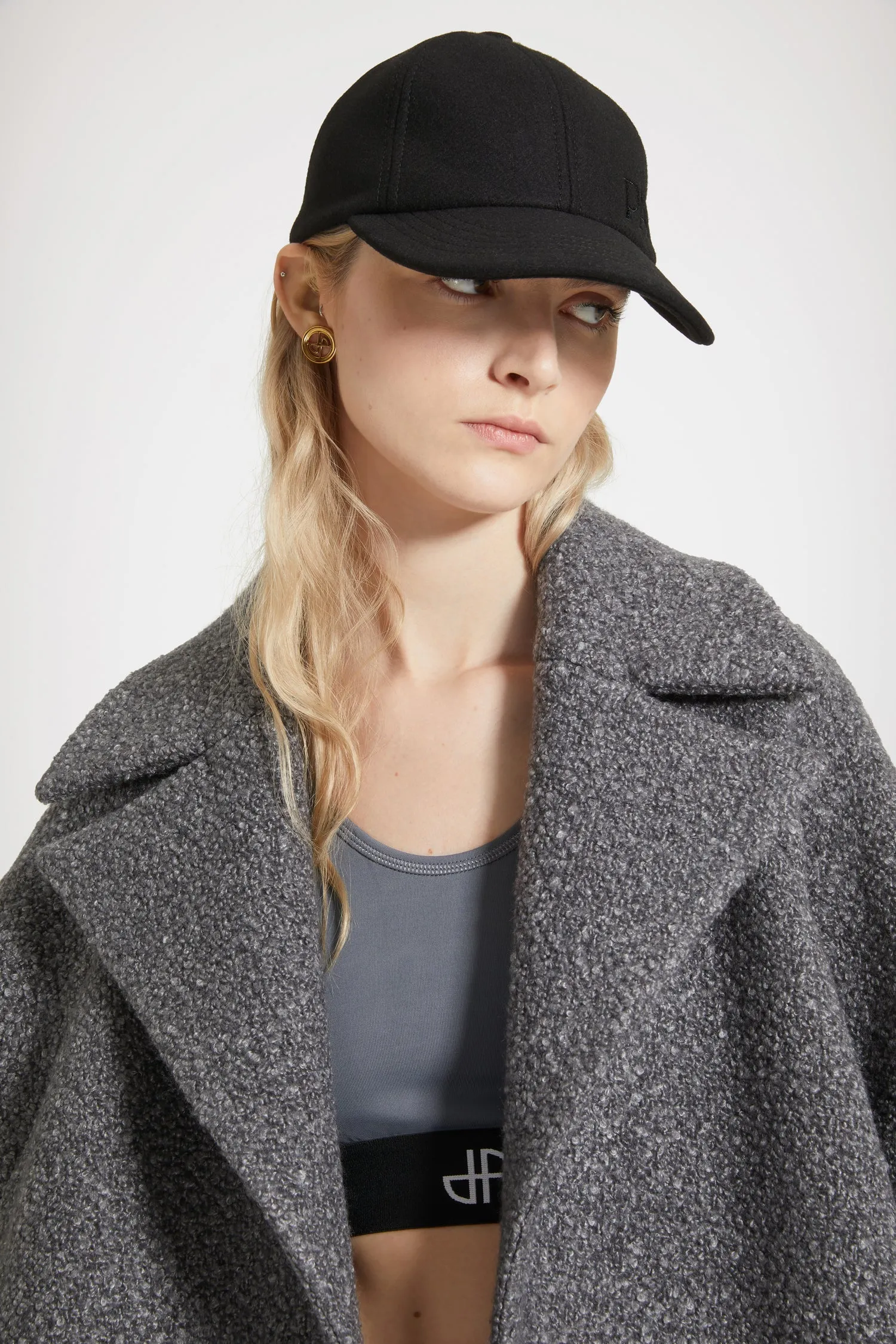 Cocoon coat in wool-blend bouclé