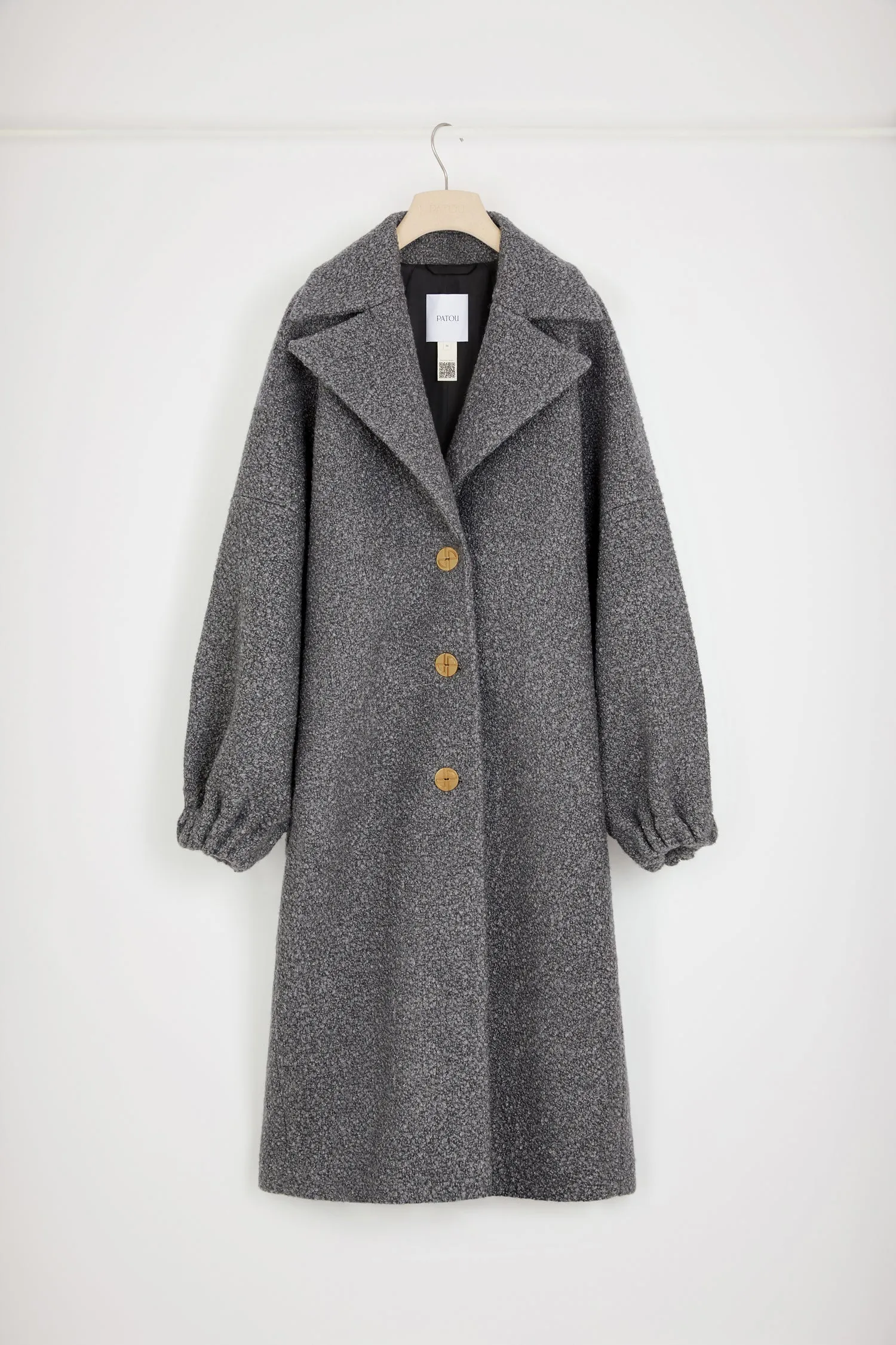 Cocoon coat in wool-blend bouclé