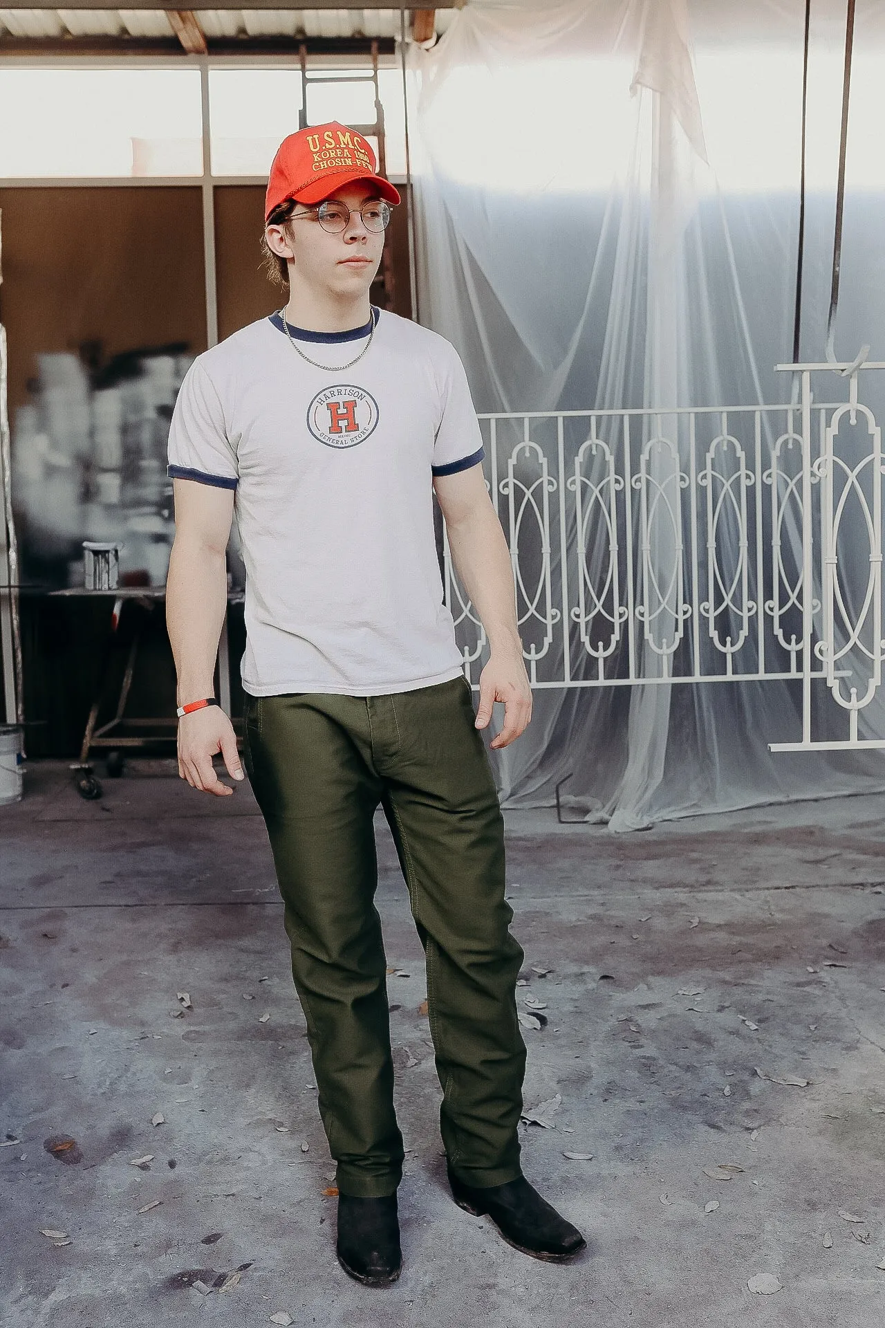 Cotton Moleskin Trousers - Olive (1173-OLV)