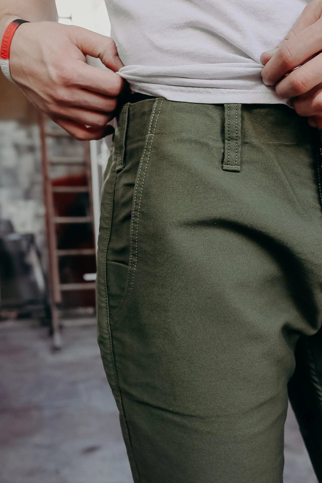 Cotton Moleskin Trousers - Olive (1173-OLV)