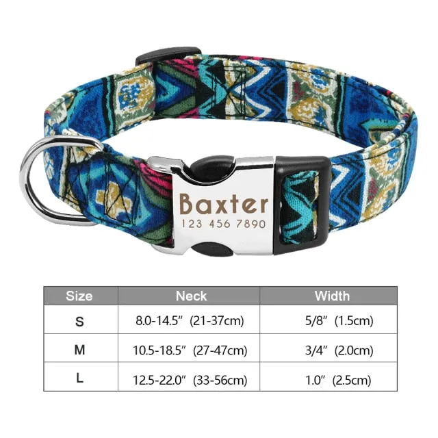 Custom Engraved Dog Collar Printed