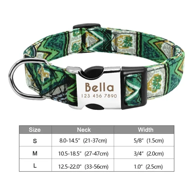 Custom Engraved Dog Collar Printed