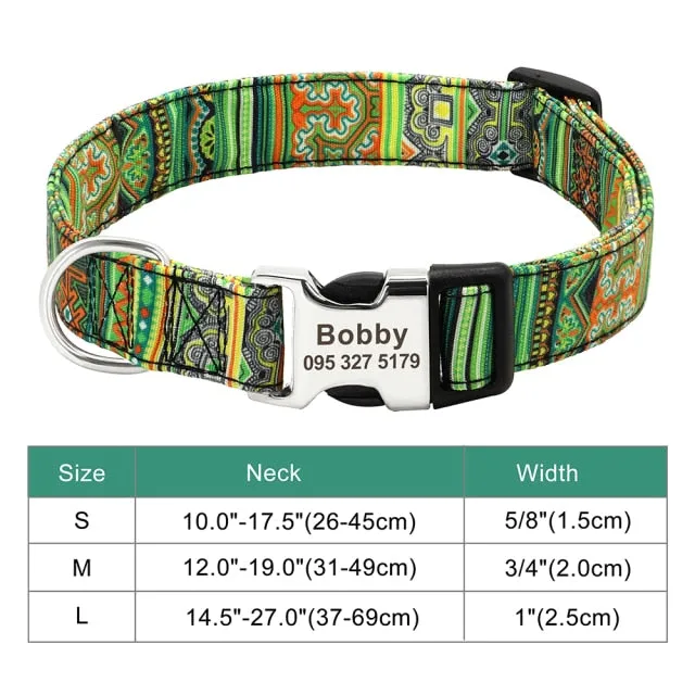 Custom Engraved Dog Collar Printed