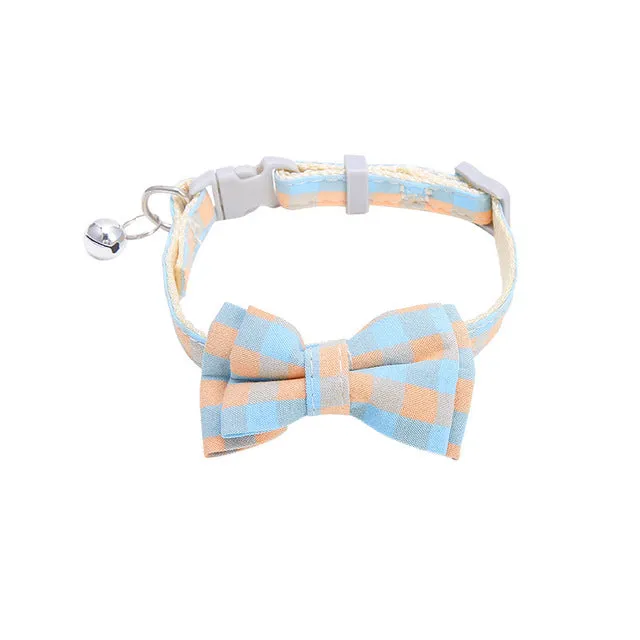 Cute Christmas Collar with Bell Bow Tie Buckle