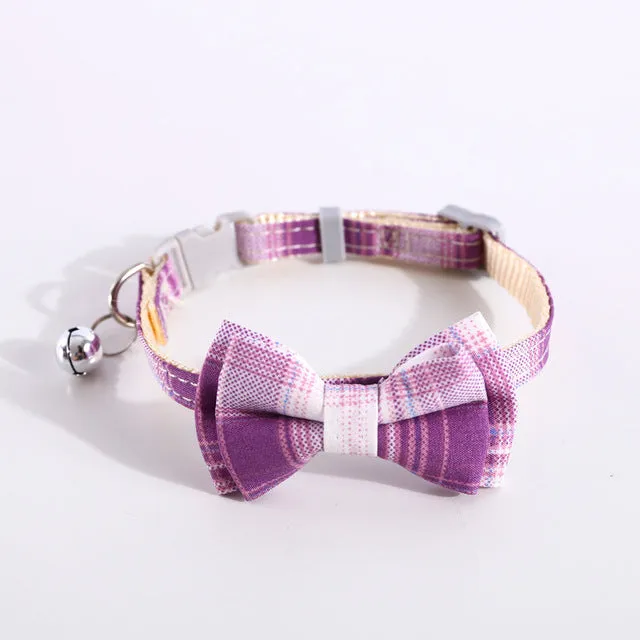 Cute Christmas Collar with Bell Bow Tie Buckle
