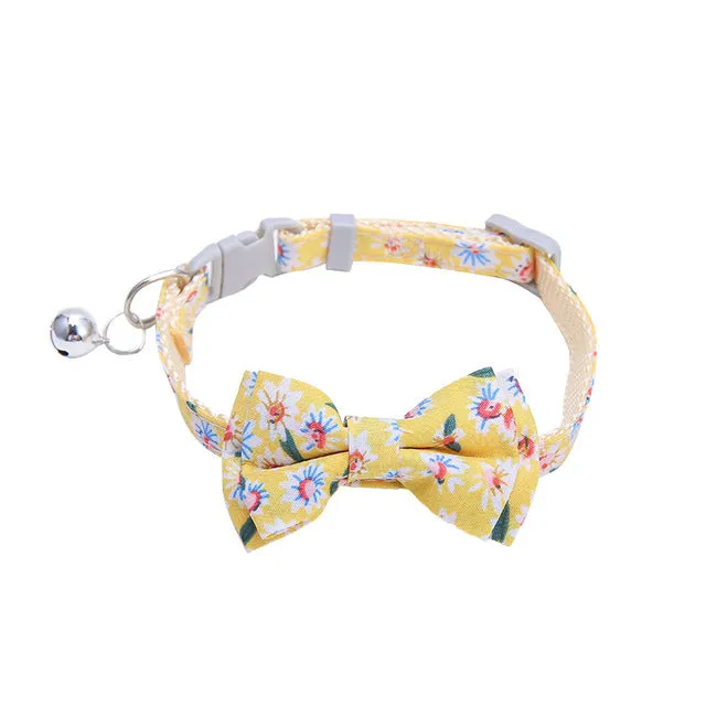 Cute Christmas Collar with Bell Bow Tie Buckle
