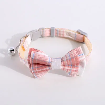 Cute Christmas Collar with Bell Bow Tie Buckle