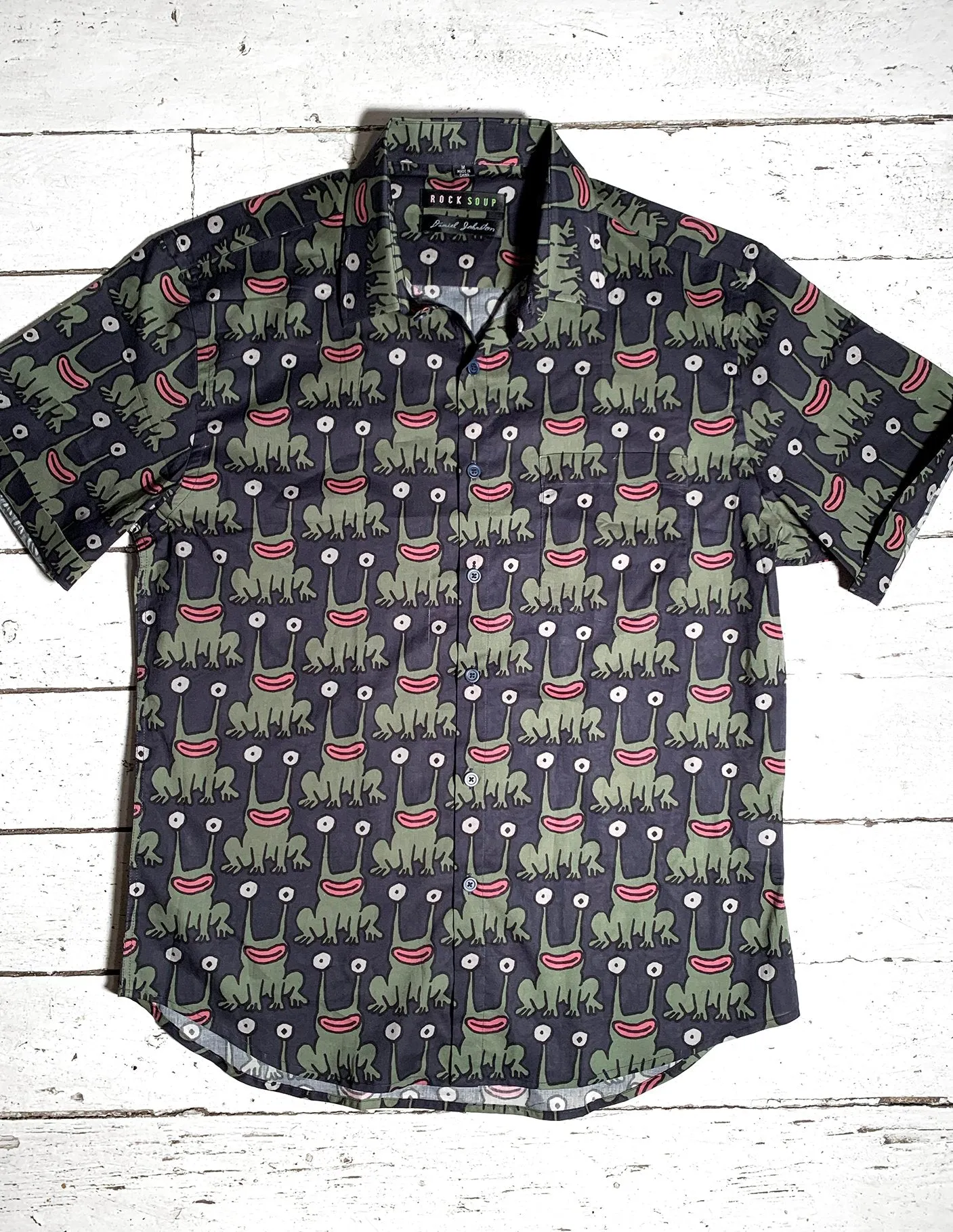 Daniel Johnston SS Button-Down Shirt | Navy