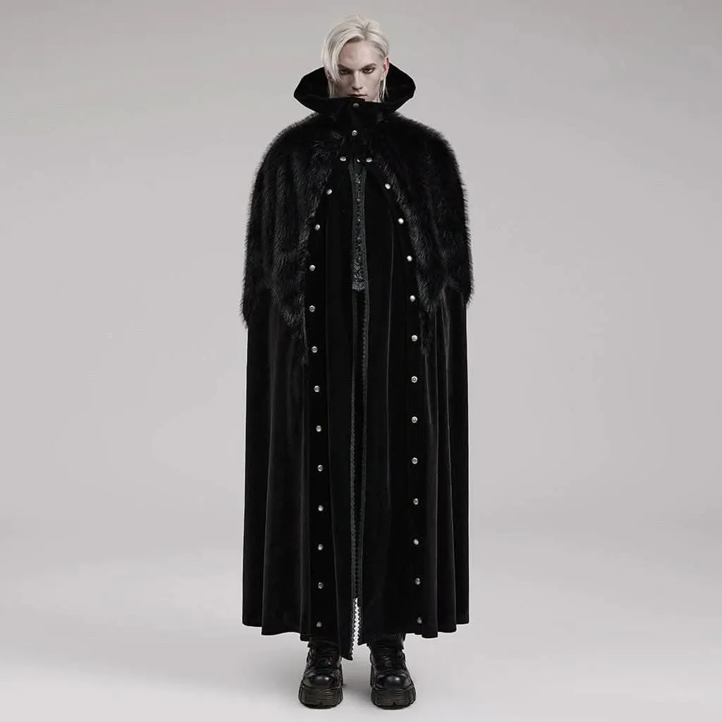 Darkened Desires Fur Collar Cape