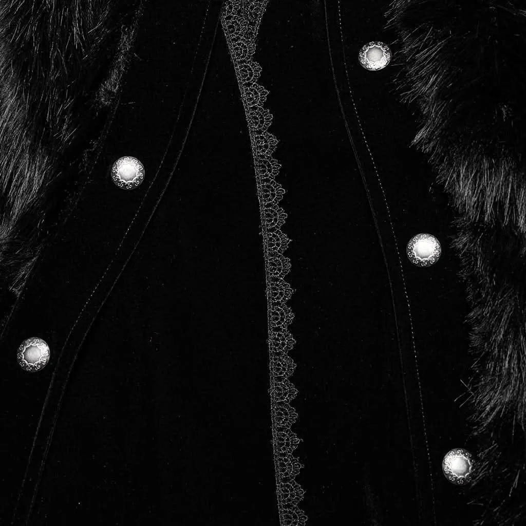 Darkened Desires Fur Collar Cape