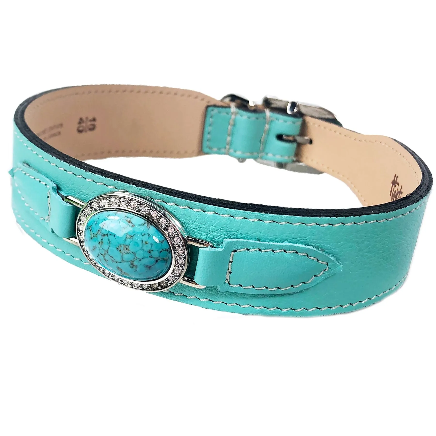 Estate Dog Collar in Turquolse & Nickel