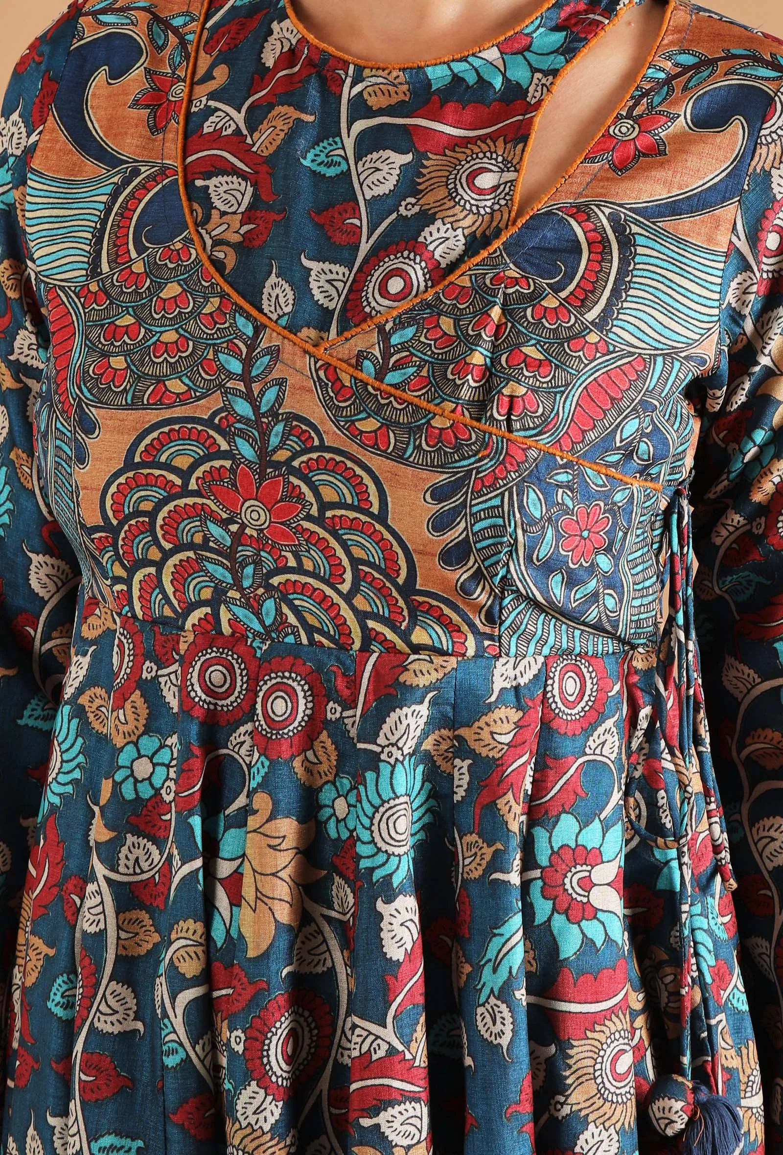 Farida Allover Kalamkari Argrakha Kurta