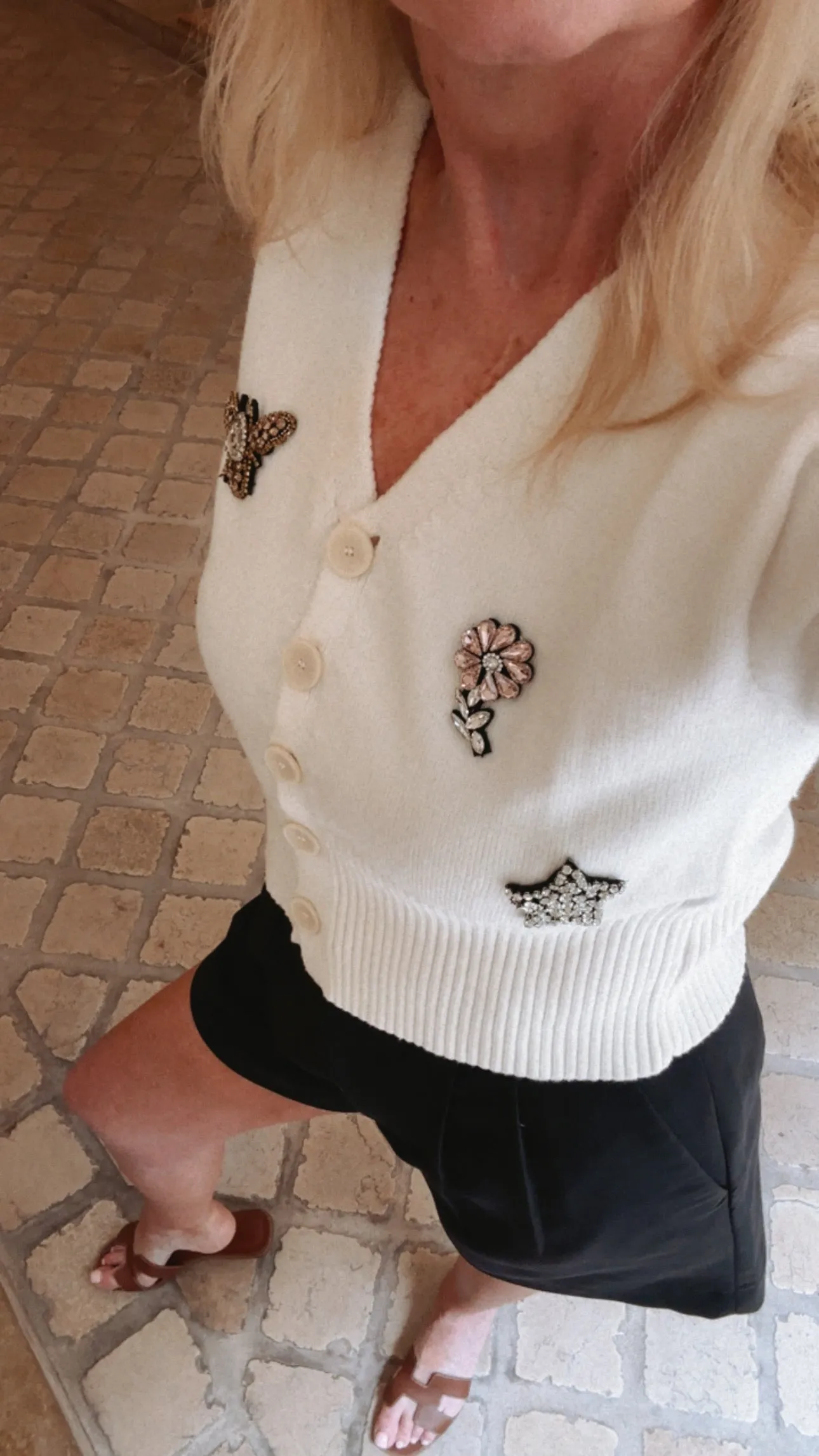FINAL SALE!! Crystal Bee Cardigan in White