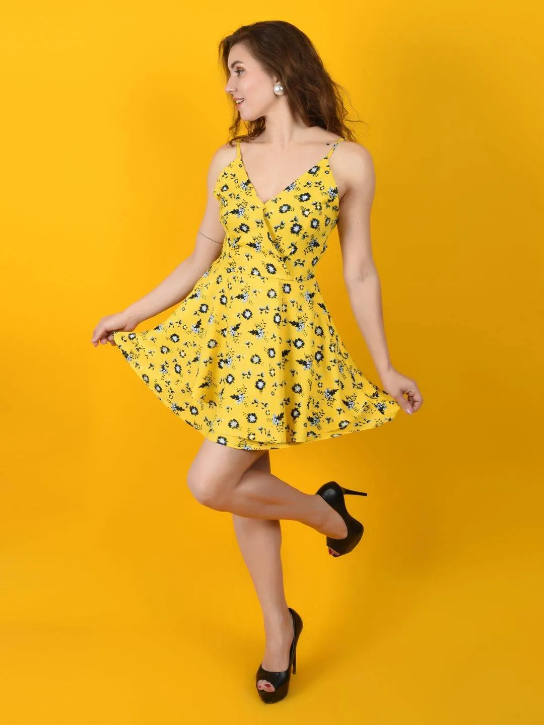 Flawless Yellow Beach Mini Playsuit For Women | LUNA