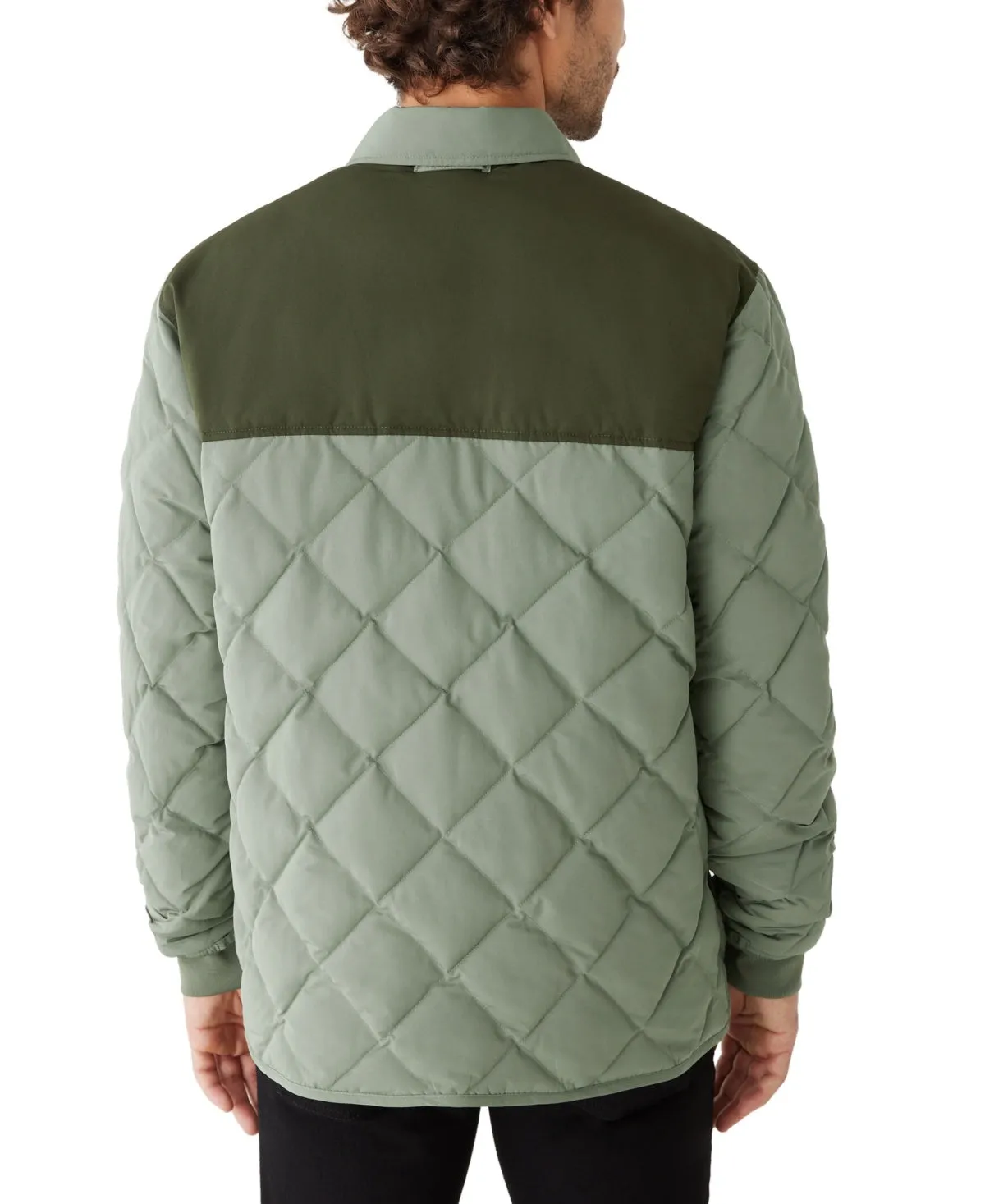 Frank And Oak Men's Skyline Reversible Collar Weather Resistant Jacket Green XL