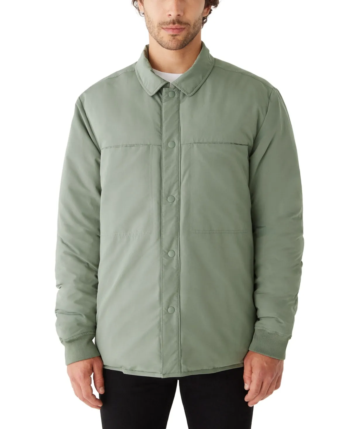 Frank And Oak Men's Skyline Reversible Collar Weather Resistant Jacket Green XL