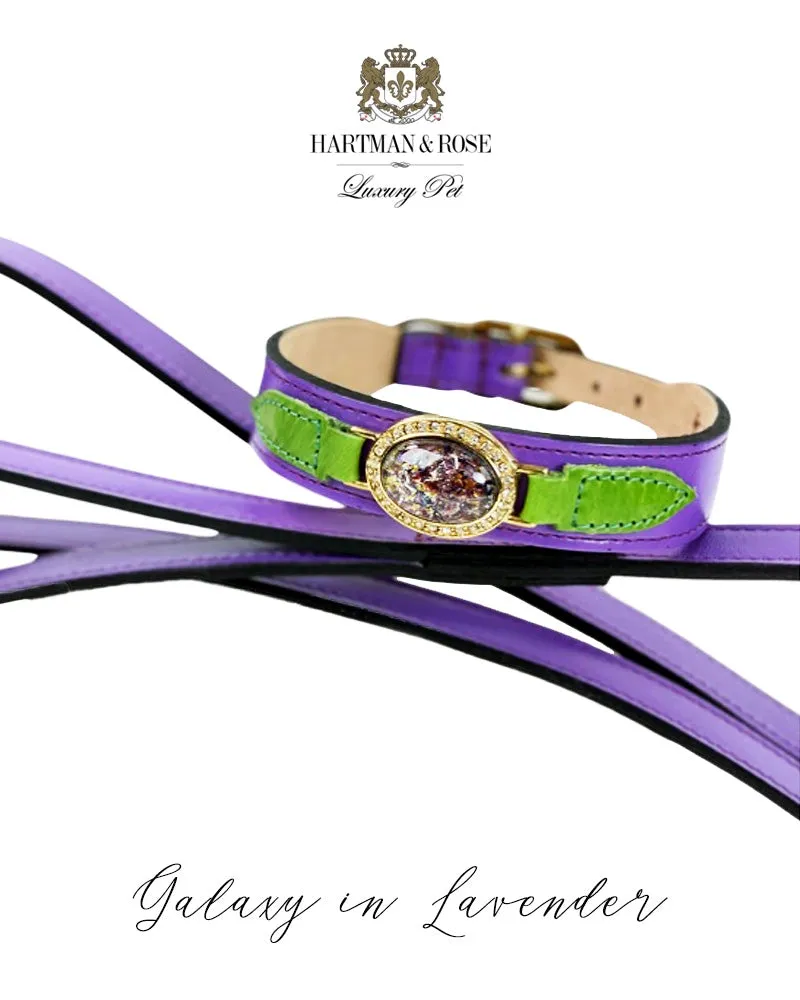 Galaxy Dog Collar in Lavender & Gold