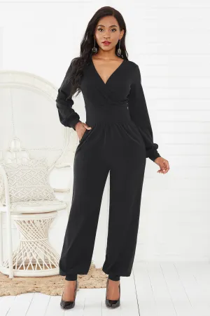 Gathered Detail Lantern Sleeve Jumpsuit
