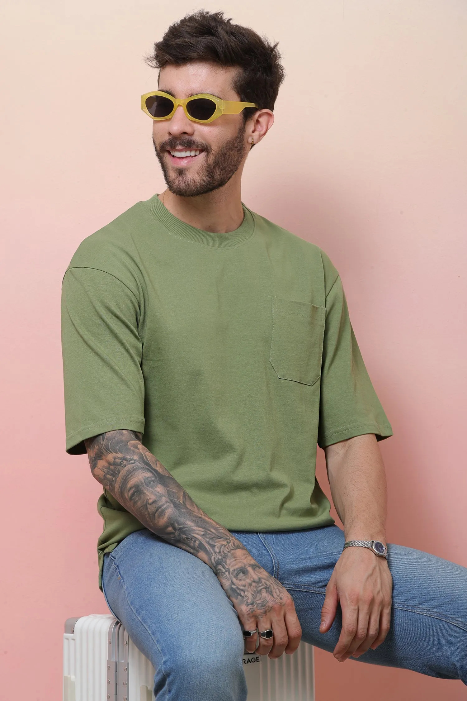 Halfsleeve Green 200 GSM Pure Cotton Plian T-Shirt