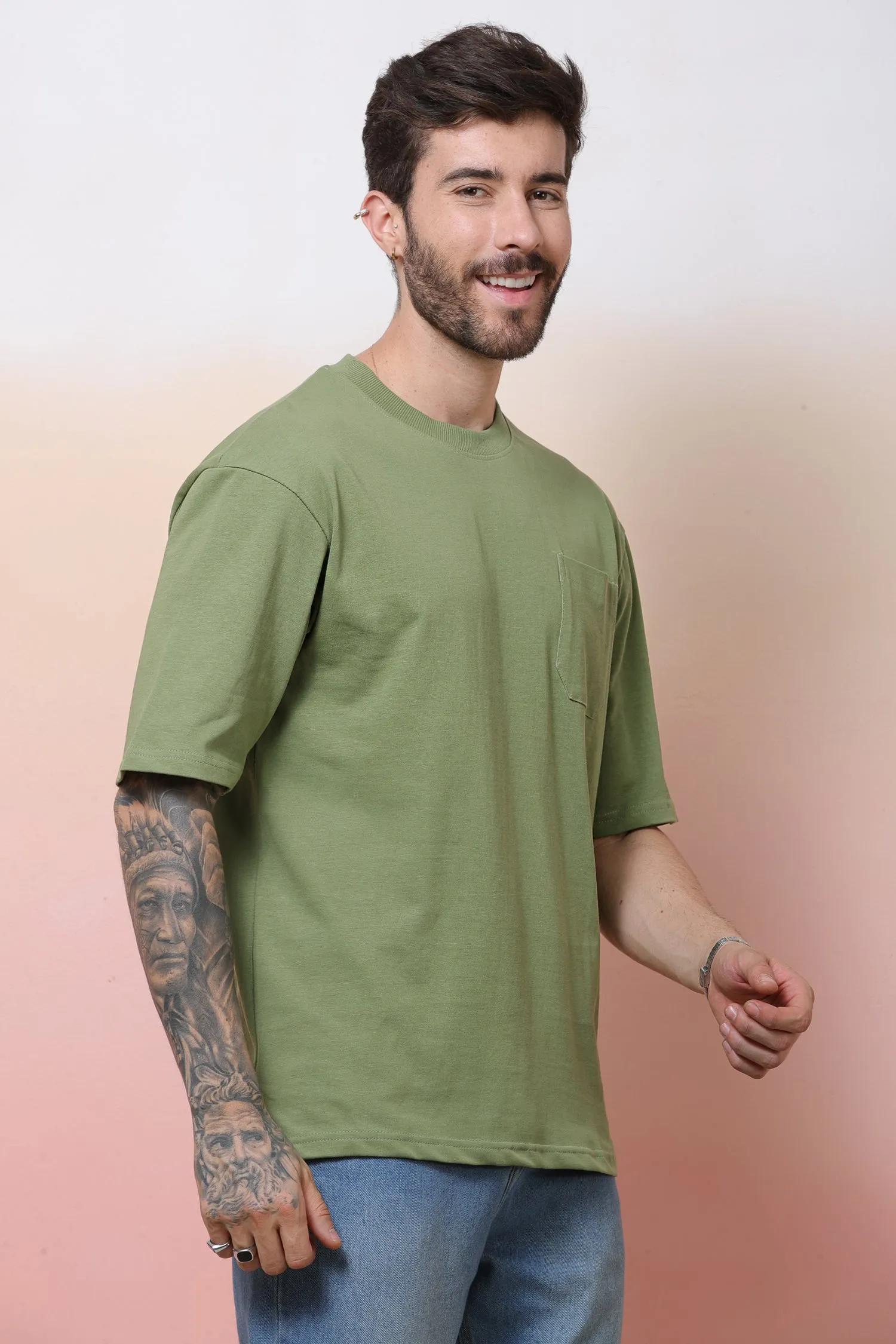 Halfsleeve Green 200 GSM Pure Cotton Plian T-Shirt