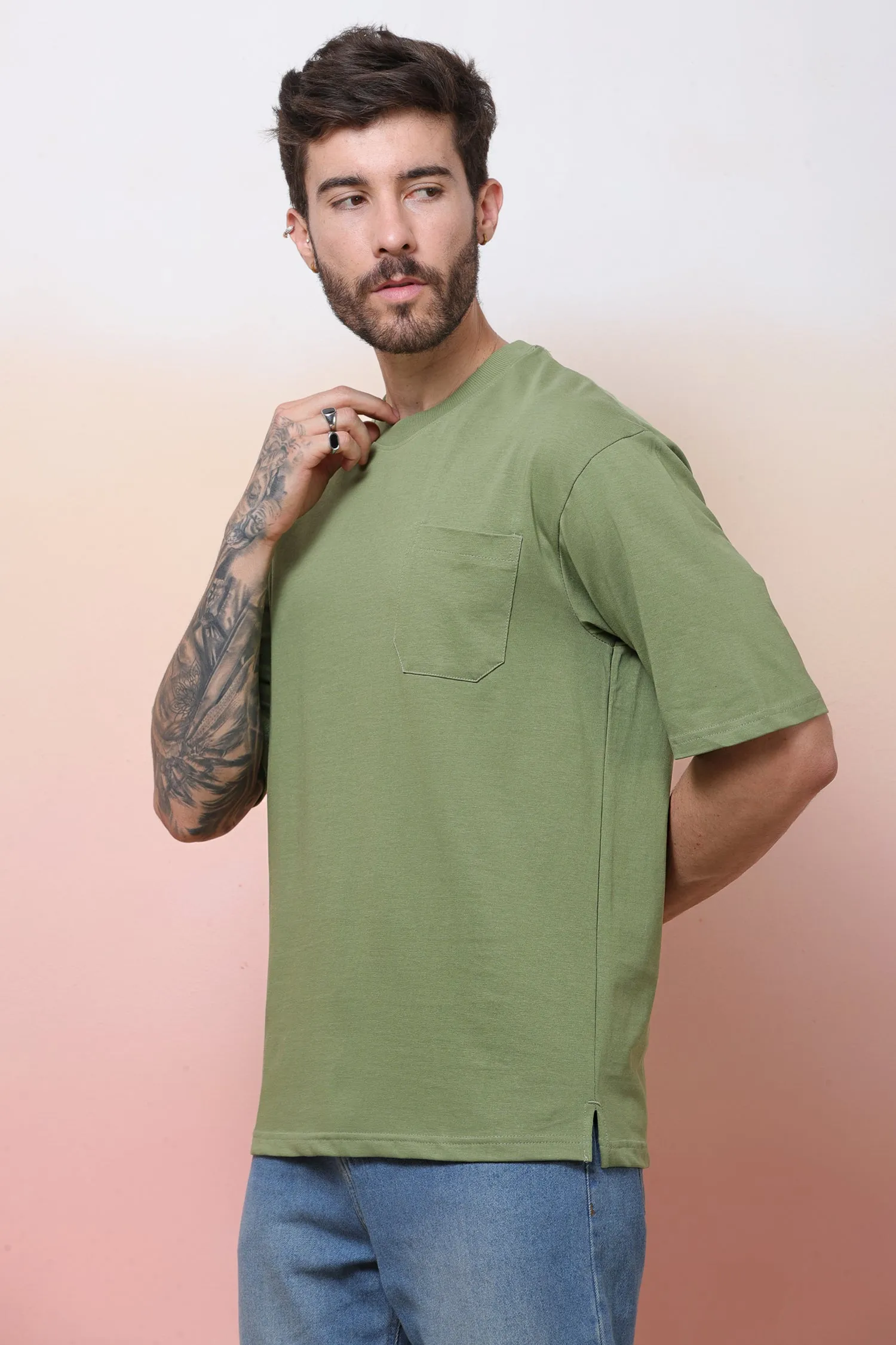 Halfsleeve Green 200 GSM Pure Cotton Plian T-Shirt