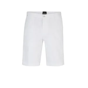 Hugo Boss Mens slim-fit shorts in stretch-cotton twill Size 30 White