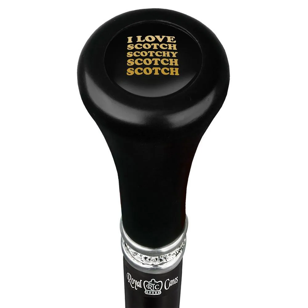 I Love Scotch Flat Top Stick: Beechwood Shaft Pewter
