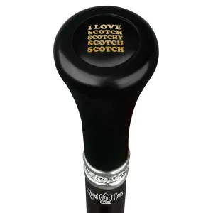 I Love Scotch Flat Top Stick: Beechwood Shaft Pewter