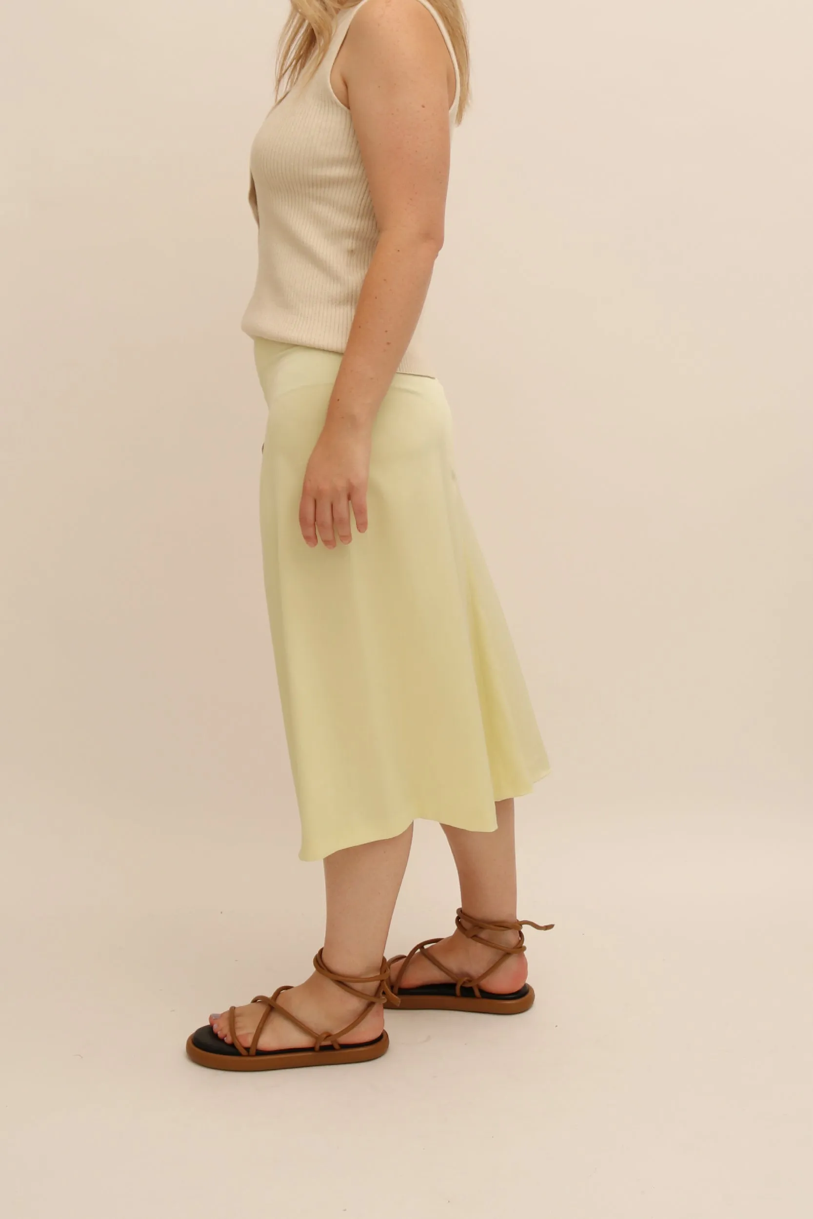 JIL SANDER BIAS CUT SATIN SKIRT