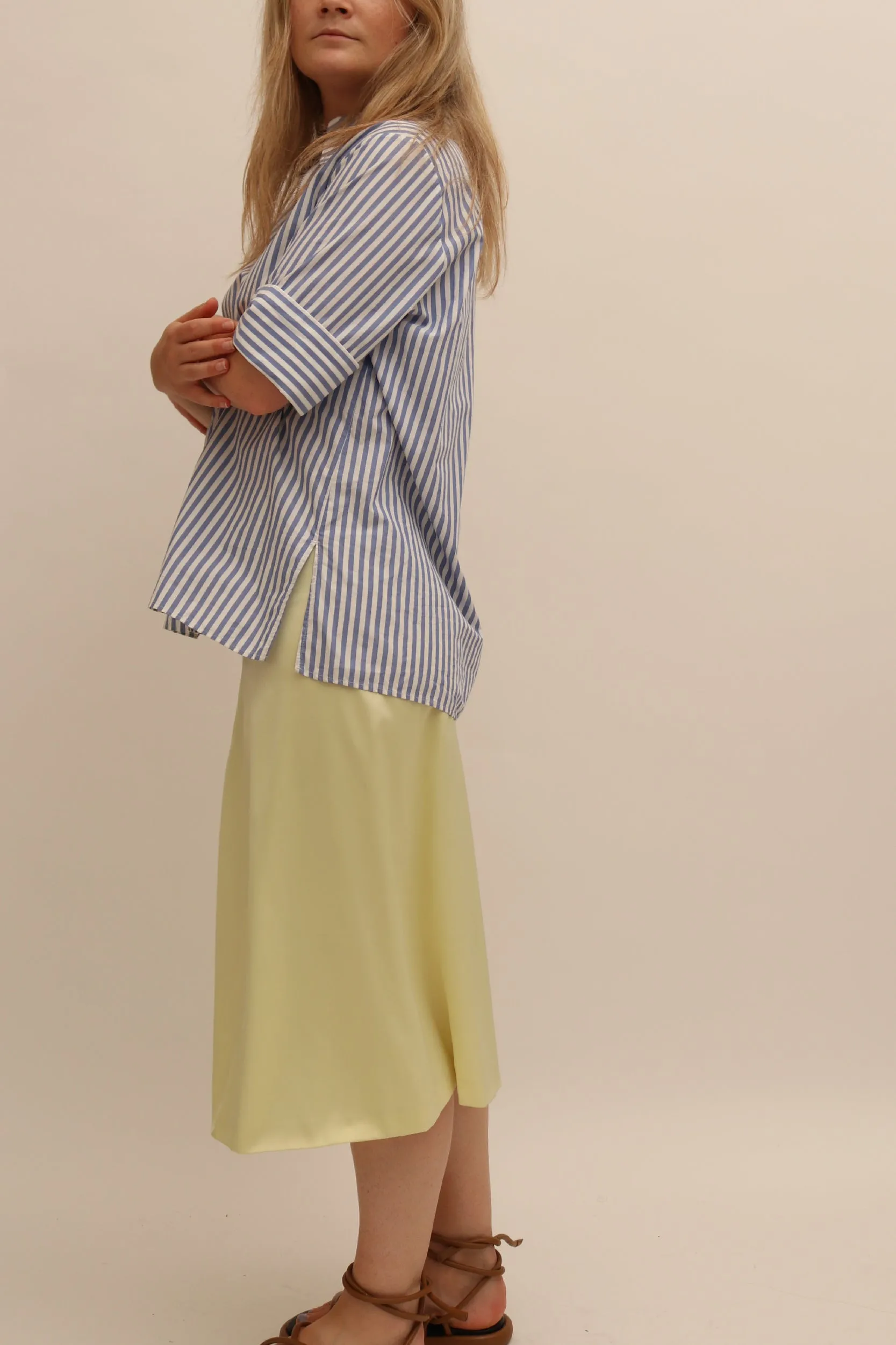 JIL SANDER BIAS CUT SATIN SKIRT