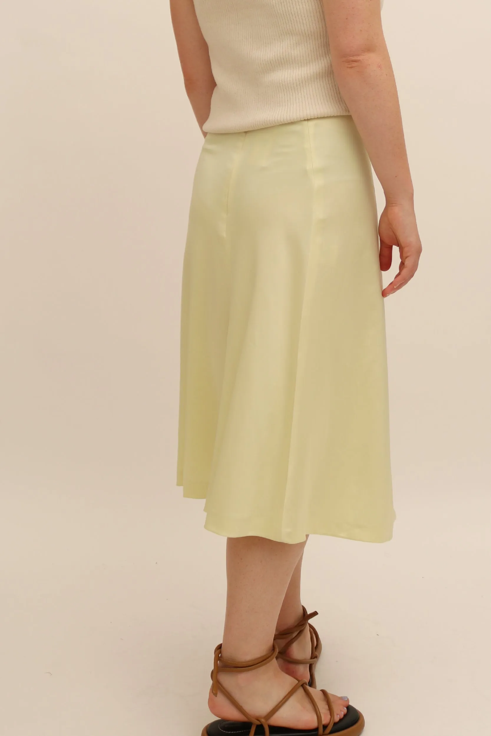 JIL SANDER BIAS CUT SATIN SKIRT