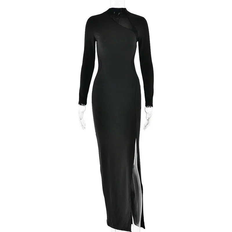 Leah Mesh Patchwork Sexy Maxi Dress