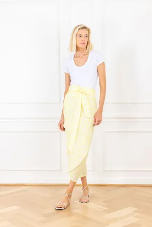 Lemon Eyelets Maxi Wrap Skirt