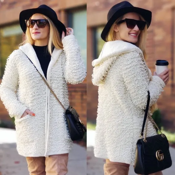 Loop Fringe Hoodie Cardigan