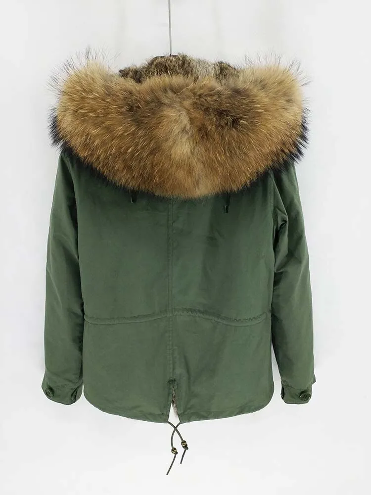 Men's Winter Casual Cotton Parka With Raccoon Fur