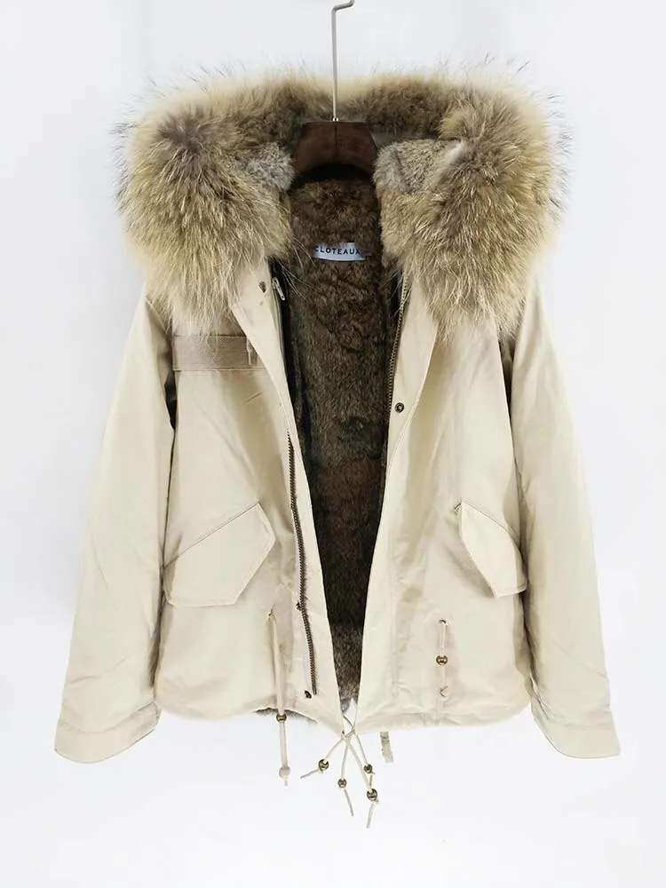 Men's Winter Casual Cotton Parka With Raccoon Fur