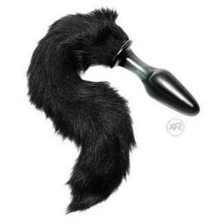 Midnight Fox Glass Butt Plug with Tail