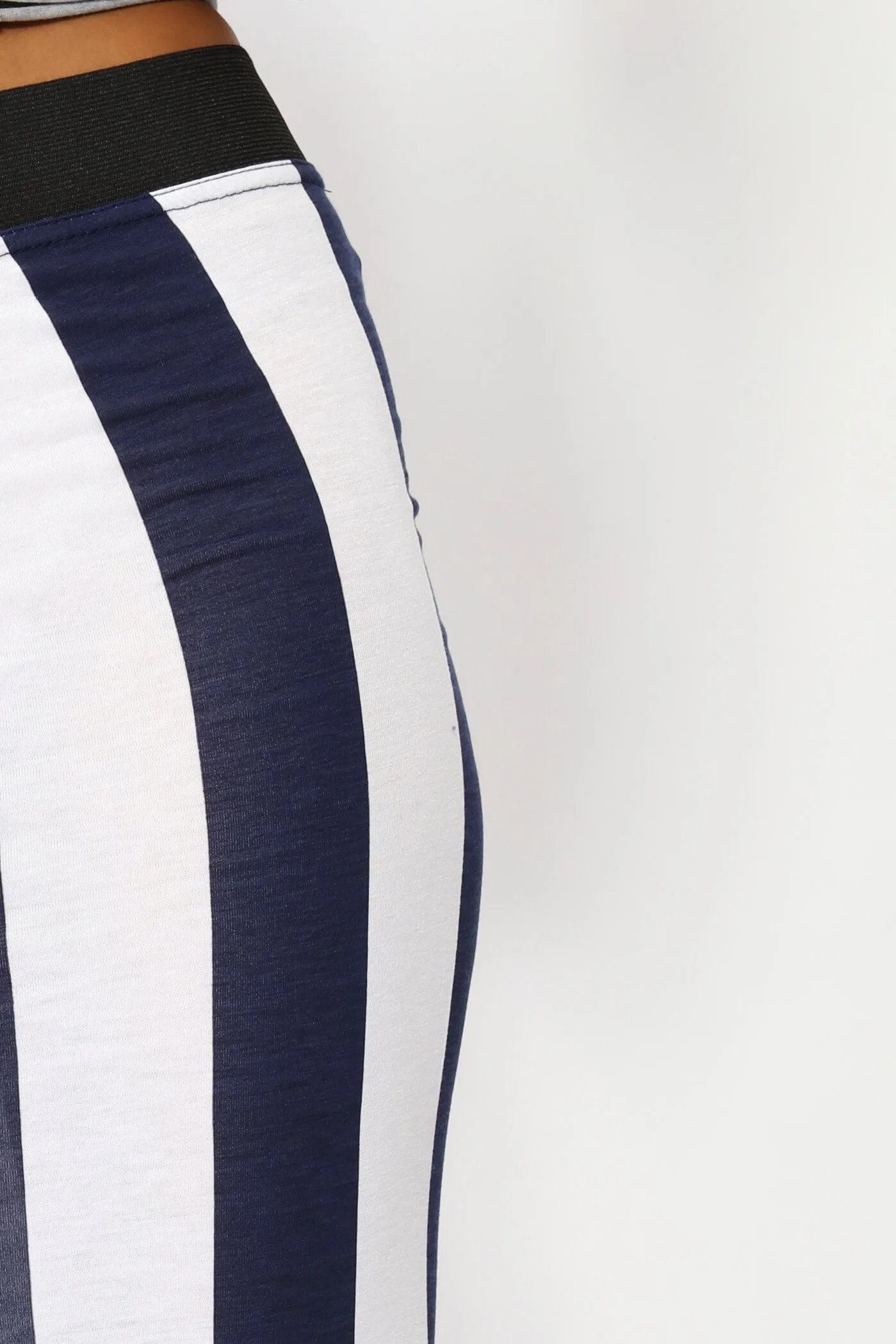 Navy/White Vertical Stripe Maxi Skirt